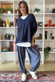 The Sunday Morning V Slouch Sweatshirt Navy